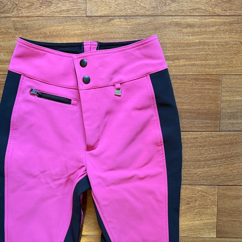NILS pink and black ski pants, perfect condition, size 4 regular